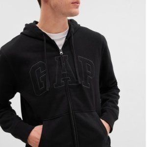 GAP Men's Full Zip Fleece Logo Hoodie - Adult Small